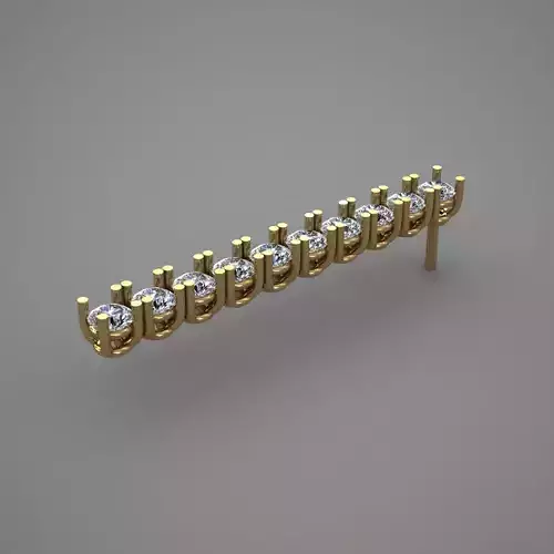 3 mm round diamond hanging tennis earring