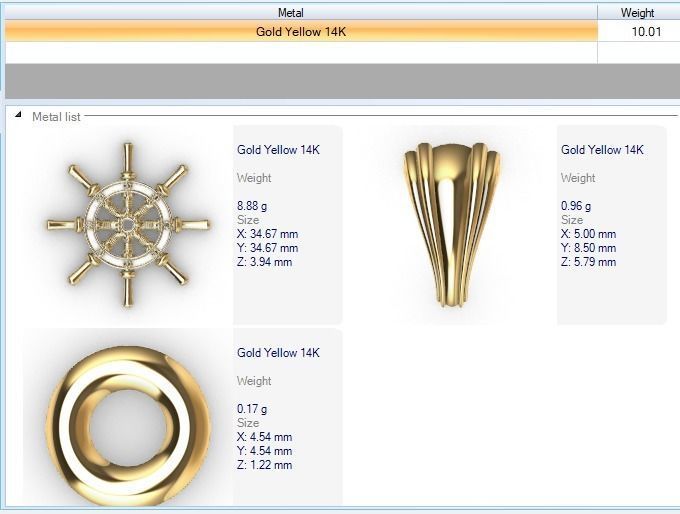 Ship Wheel Pendant necklace charm Bracelet Jewelry 3D print model_8