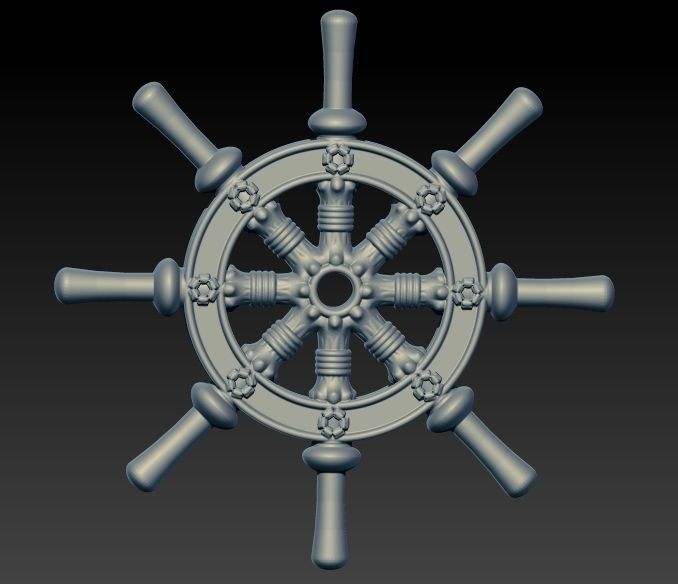 Ship Wheel Pendant necklace charm Bracelet Jewelry 3D print model_5
