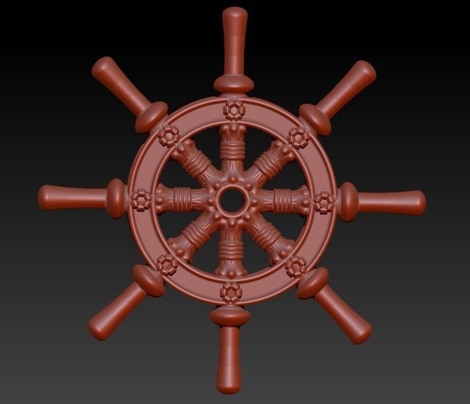 Ship Wheel Pendant necklace charm Bracelet Jewelry 3D print model_1