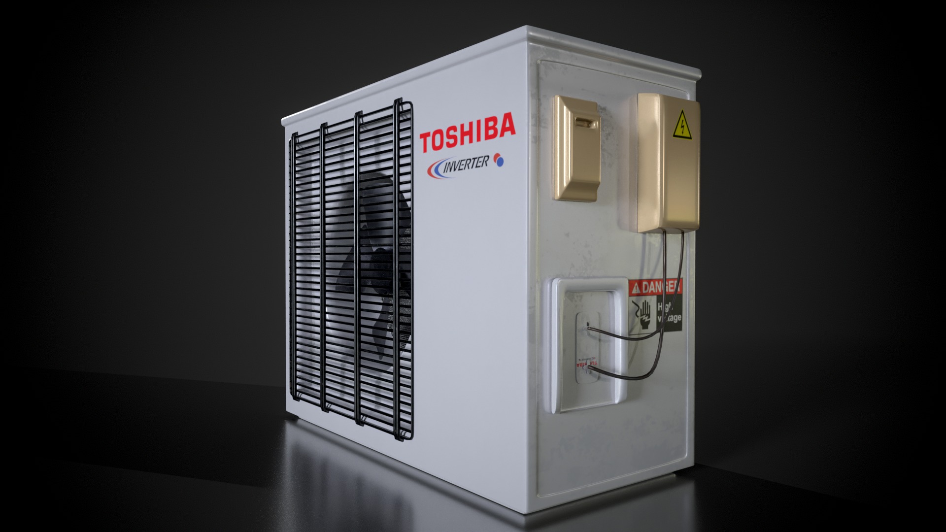 Air Conditioning Outdoor Unit Low-poly 3D model_3