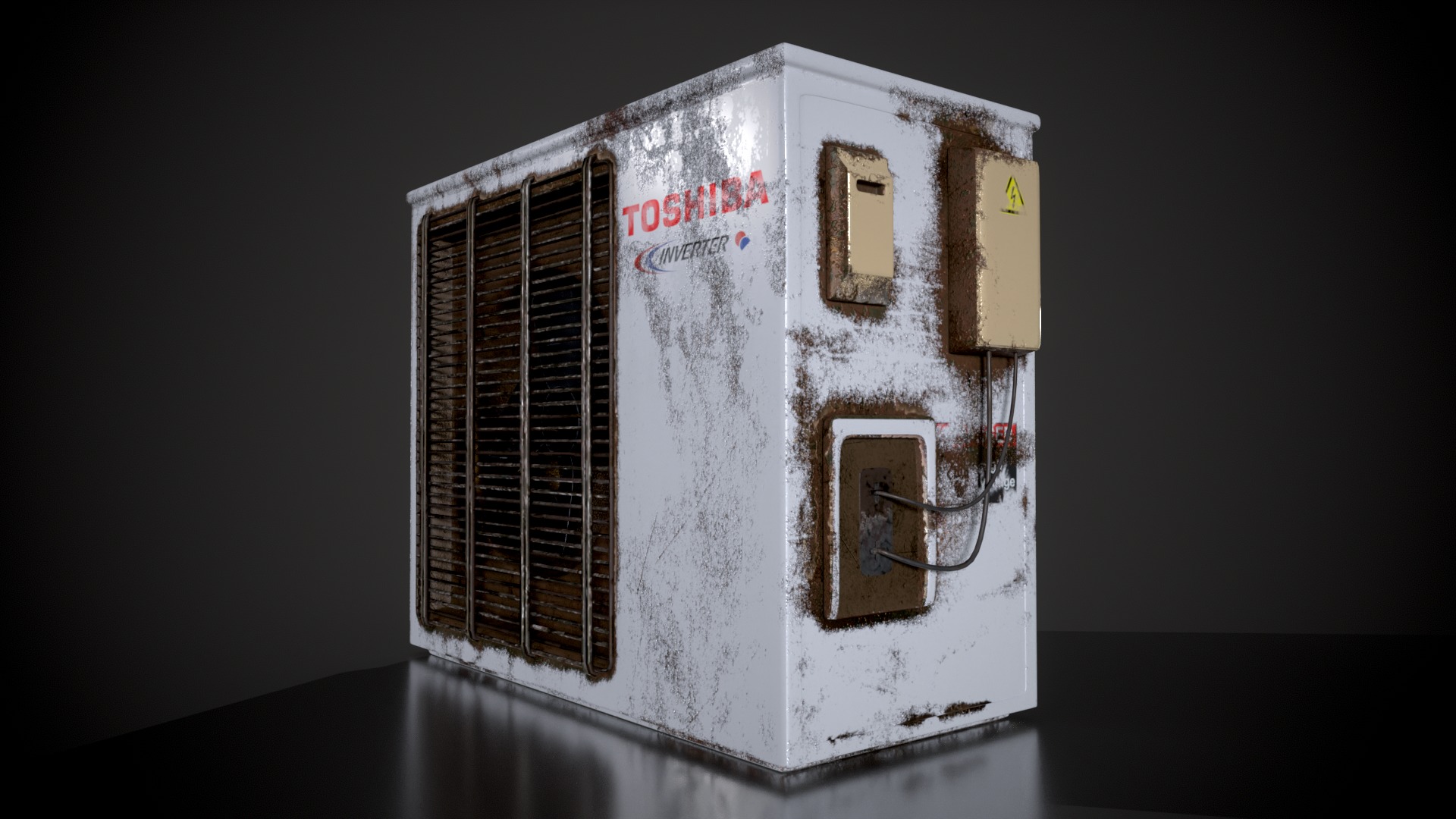 Air Conditioning Outdoor Unit Low-poly 3D model_1