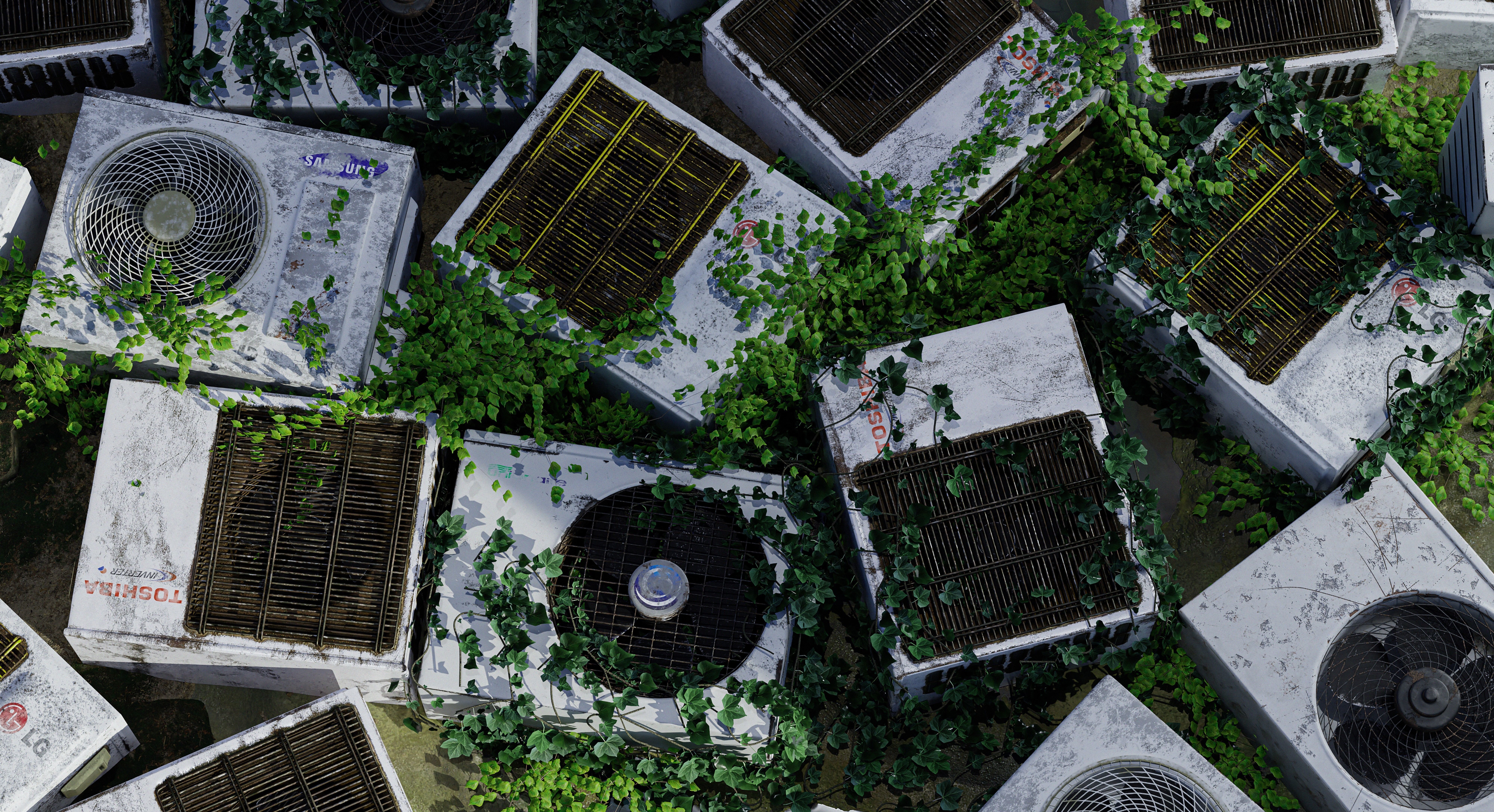 Air Conditioning Outdoor Unit Low-poly 3D model_10