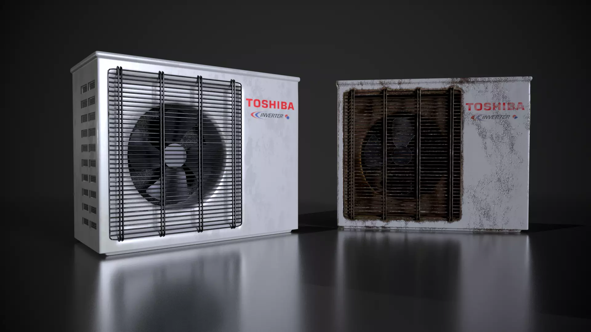 Air Conditioning Outdoor Unit Low-poly 3D model_0