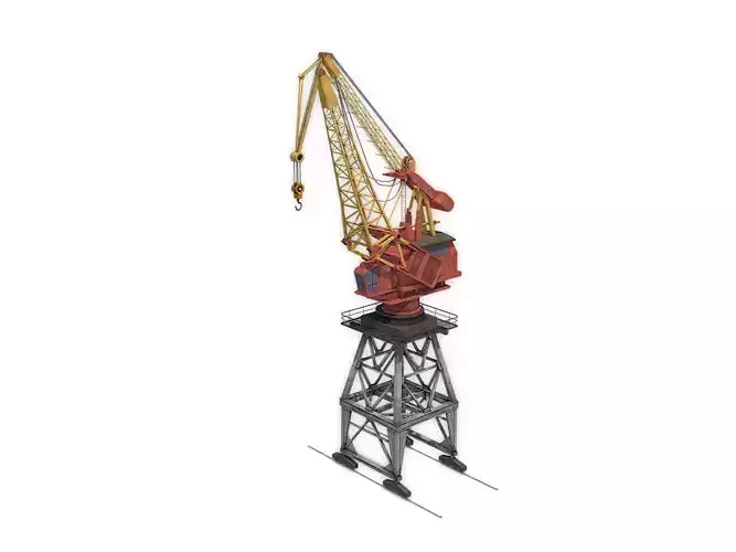 Dock crane Low-poly 3D model