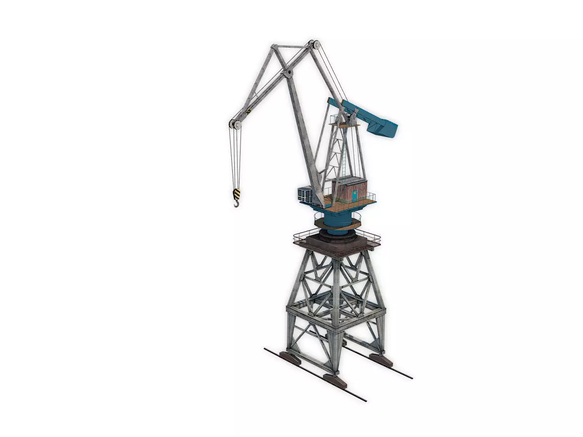Dock crane Low-poly 3D model_0