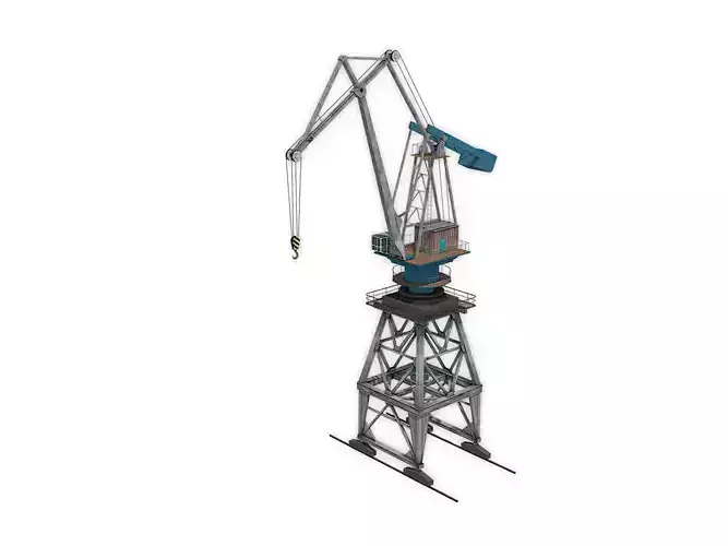 Dock crane Low-poly 3D model