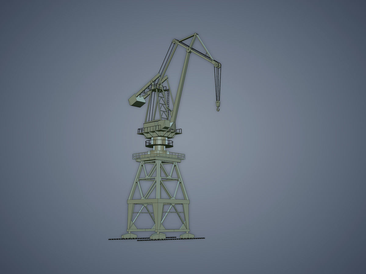 Dock crane Low-poly 3D model_14