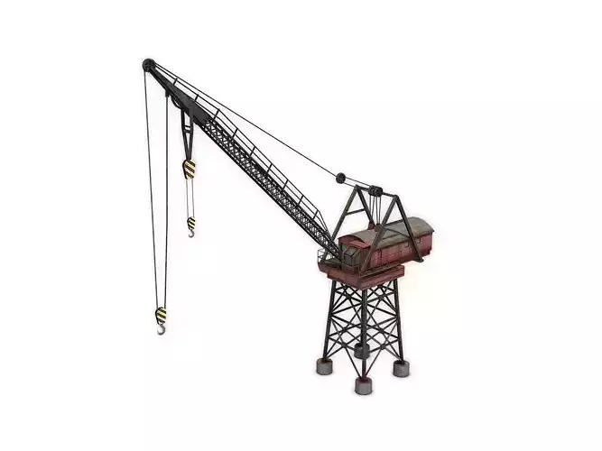 Dock crane Low-poly 3D model