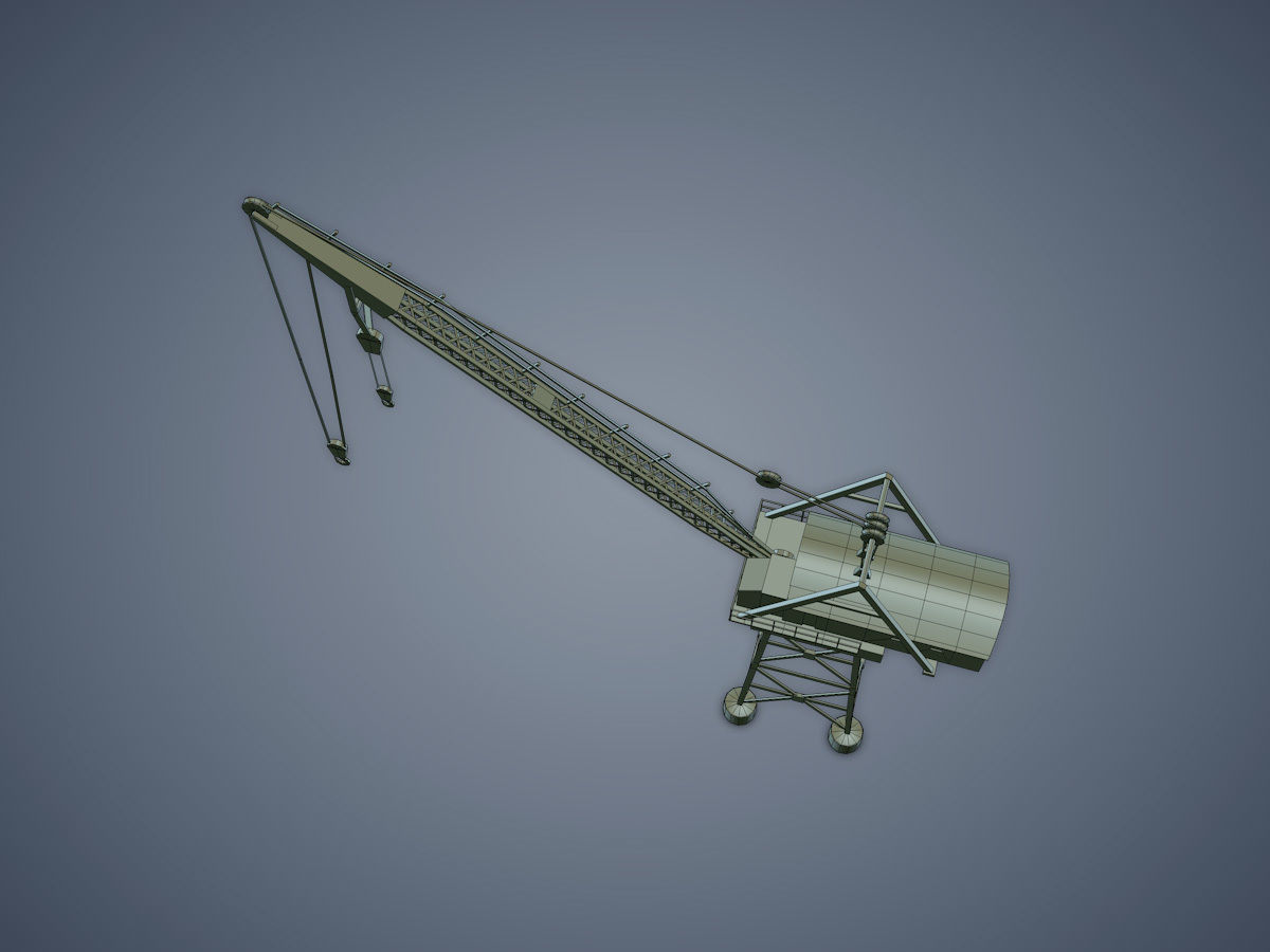 Dock crane Low-poly 3D model_12