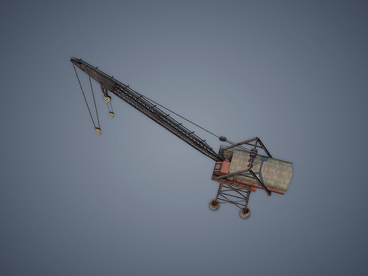 Dock crane Low-poly 3D model_4