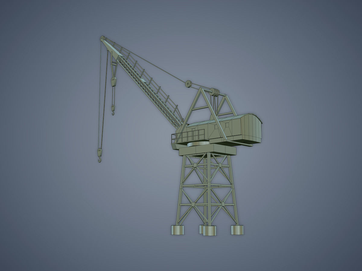 Dock crane Low-poly 3D model_15