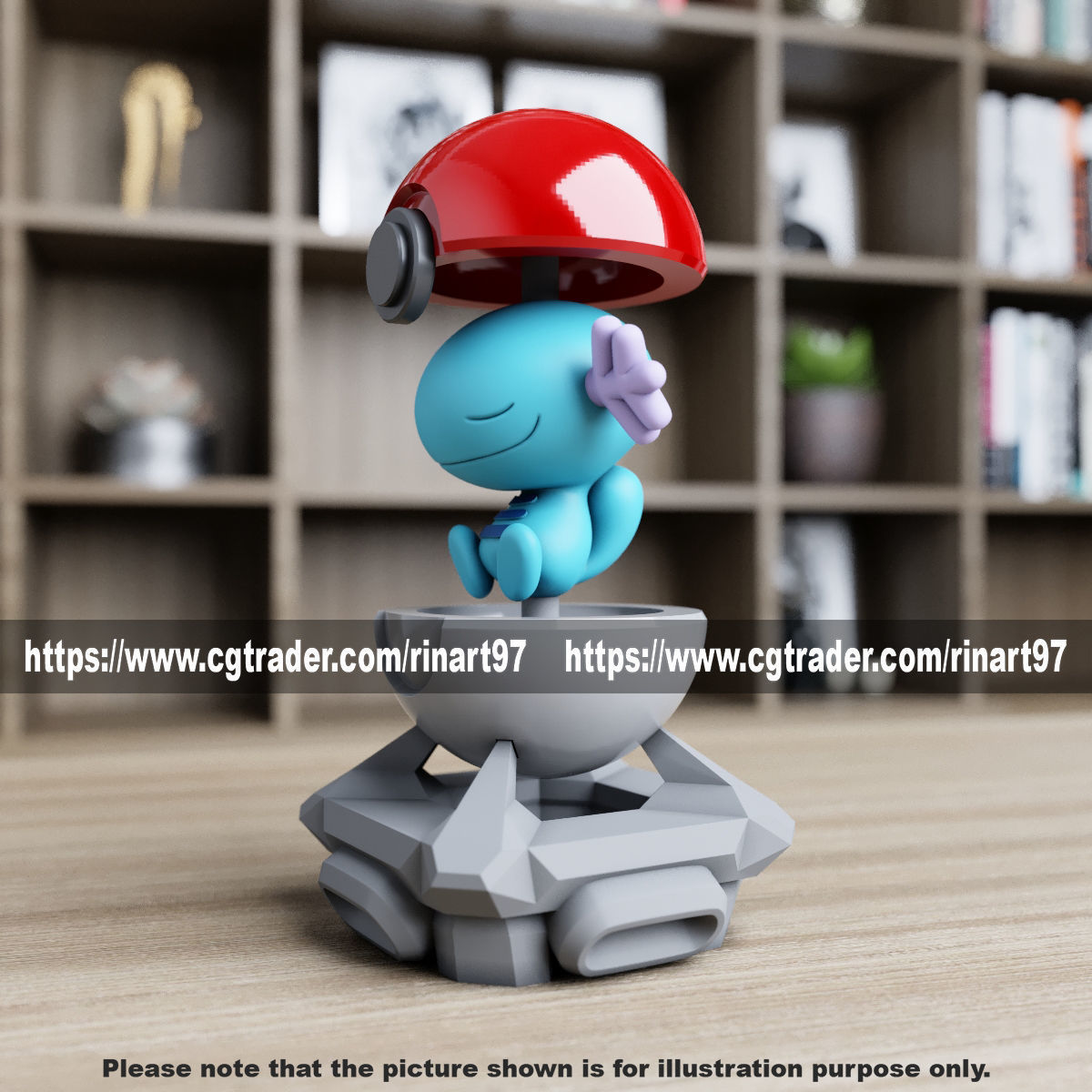 Wooper in the pokeball from Pokemon 3D print model_7