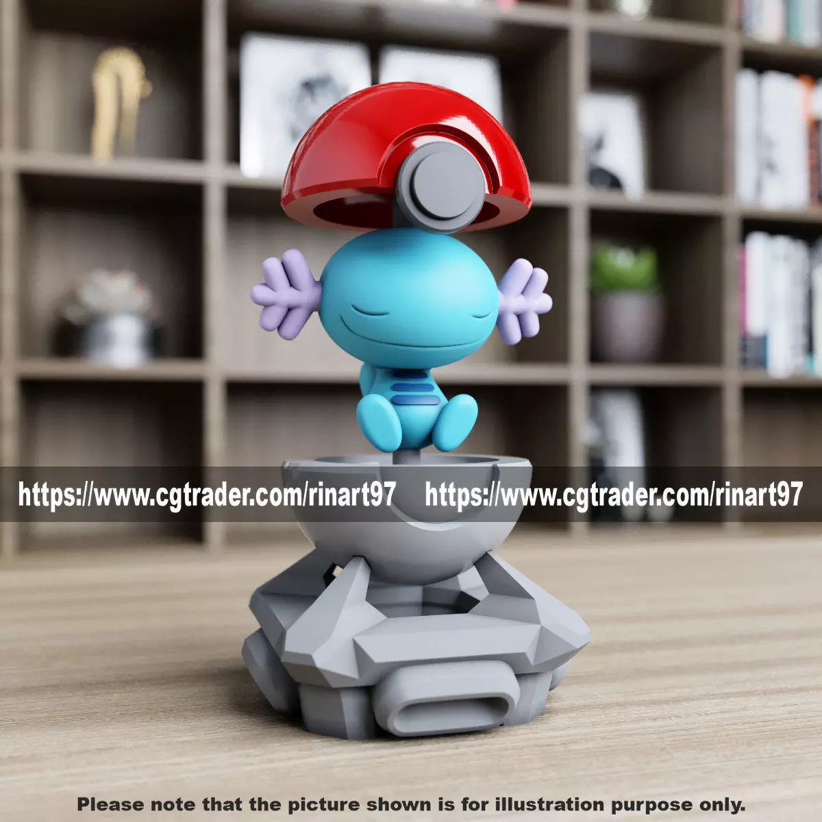 Wooper in the pokeball from Pokemon 3D print model_0