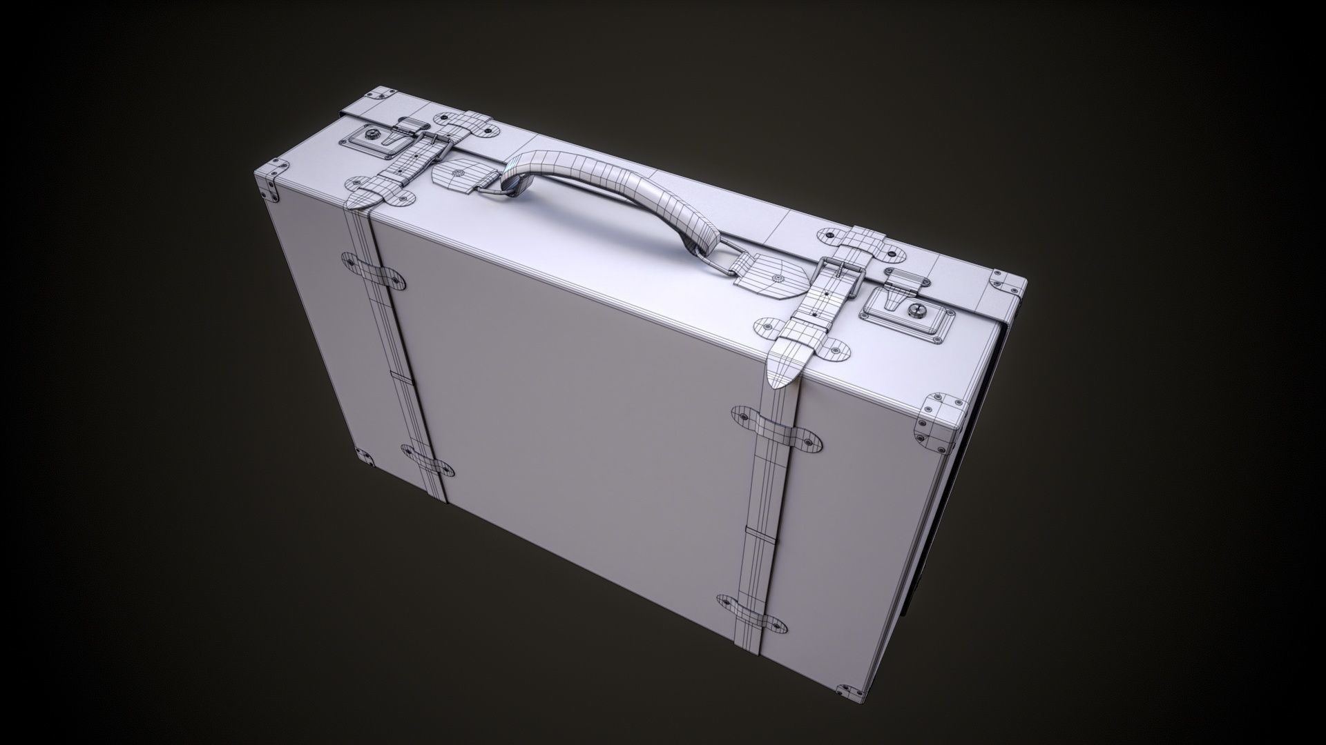 Leather Suit Case Low-poly 3D model_23