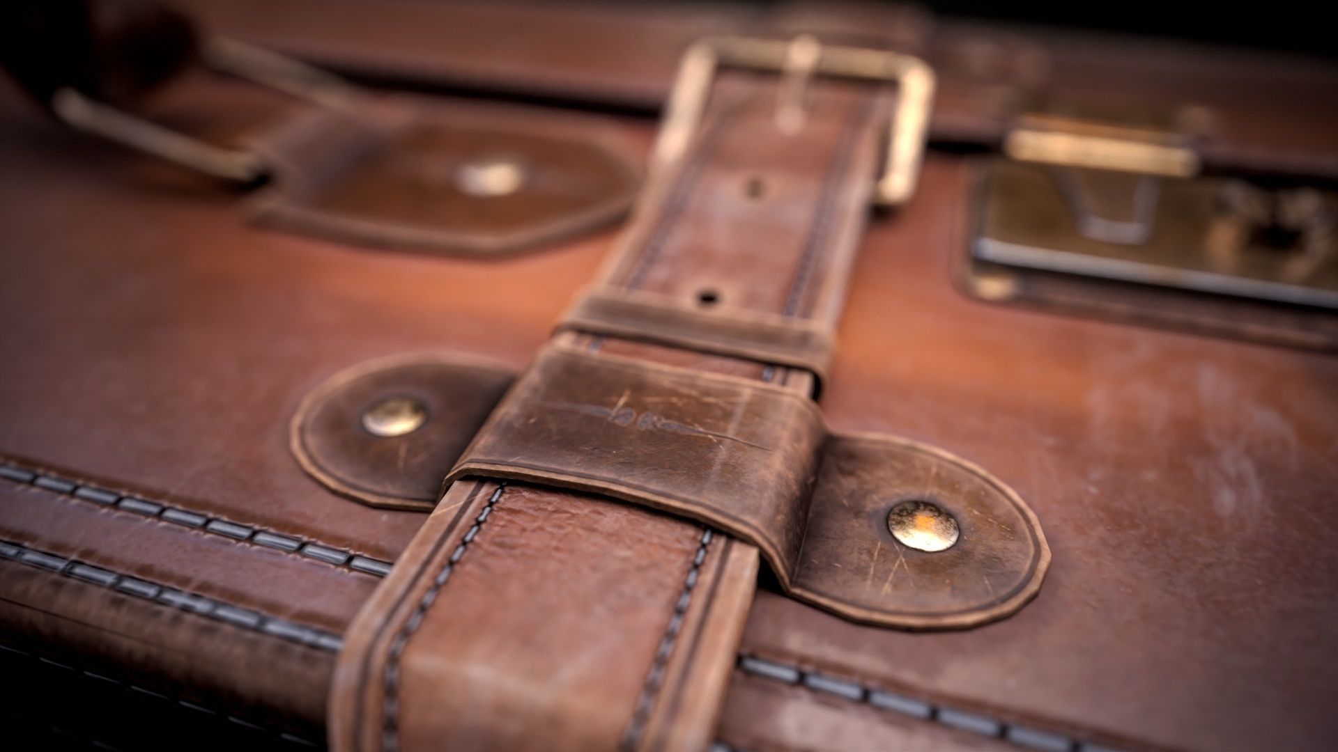 Leather Suit Case Low-poly 3D model_19