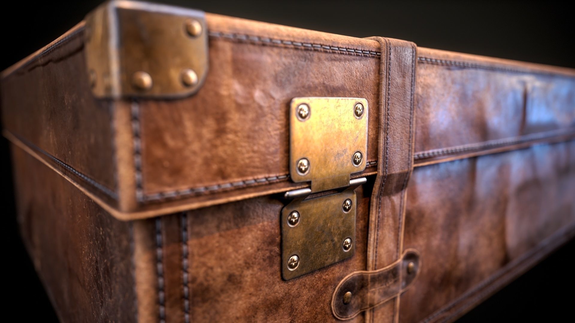 Leather Suit Case Low-poly 3D model_20