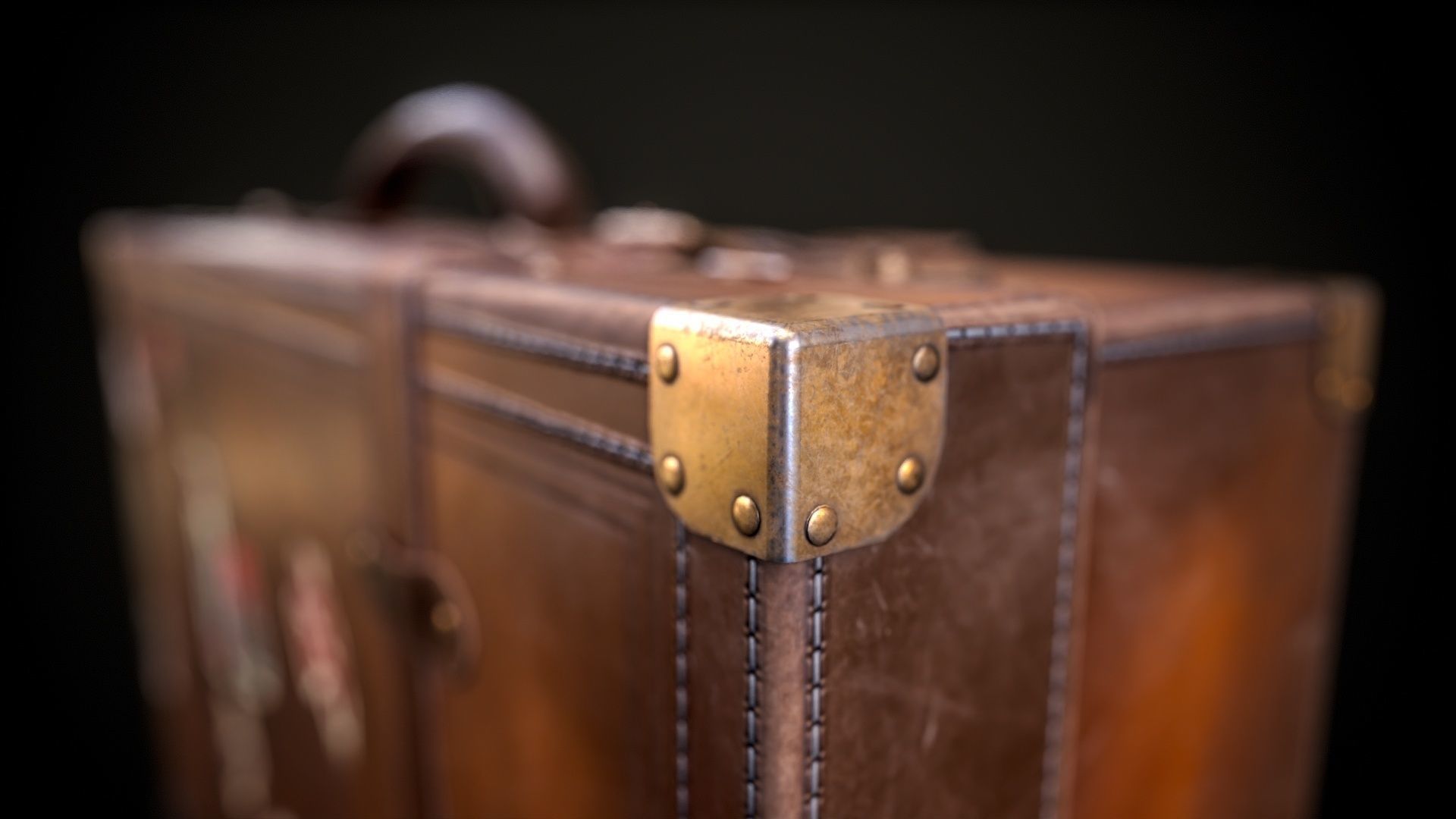 Leather Suit Case Low-poly 3D model_18