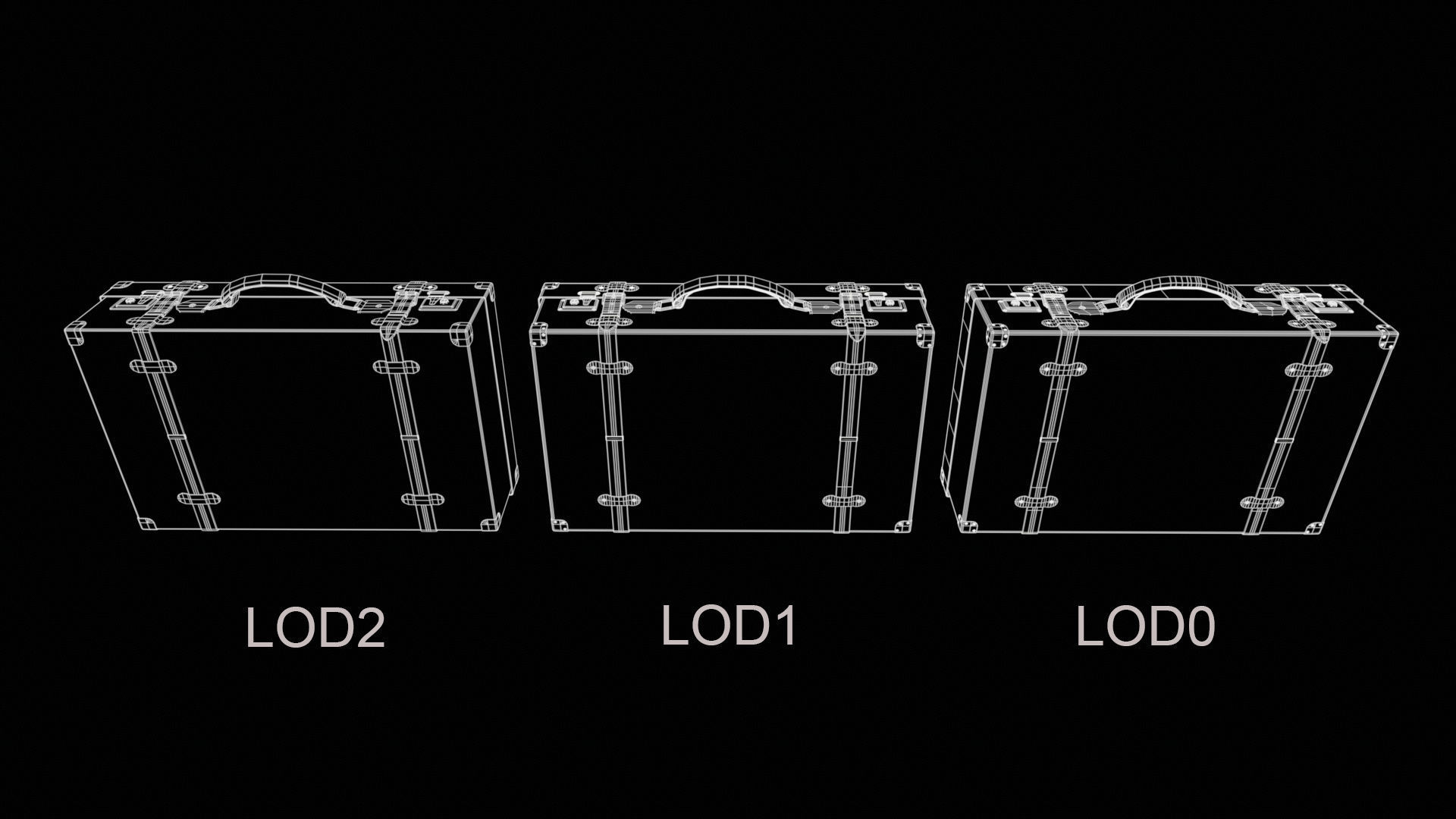 Leather Suit Case Low-poly 3D model_25