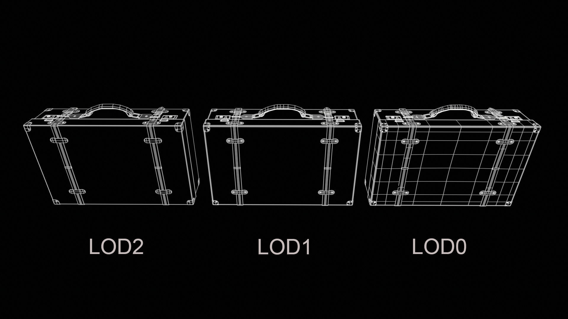 Leather Suit Case Low-poly 3D model_26