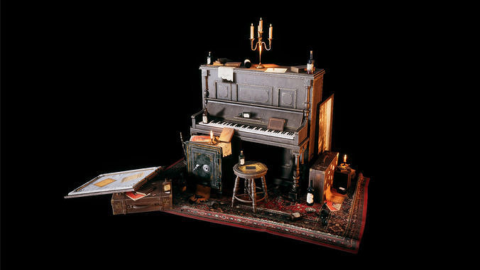 Vintage Western Interior Collection Vol-01 Low-poly 3D model