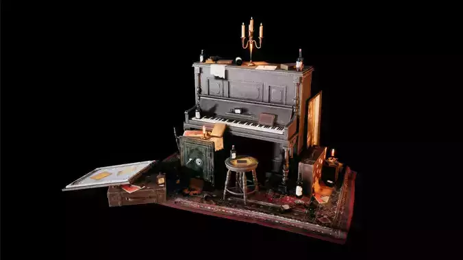 Vintage Western Interior Collection Vol-01 Low-poly 3D model