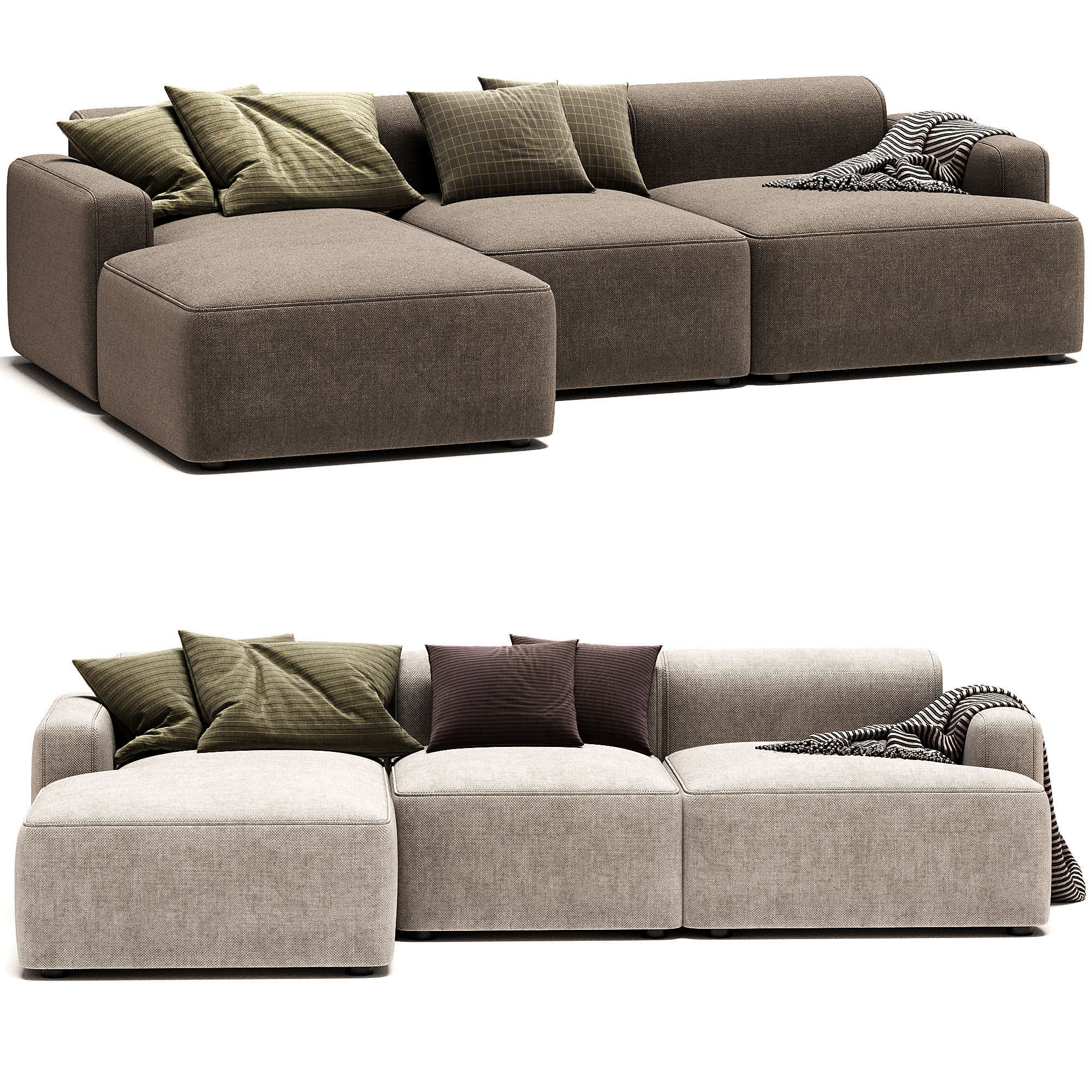 Sofa Rinconera De Pana Melva 3D model_1