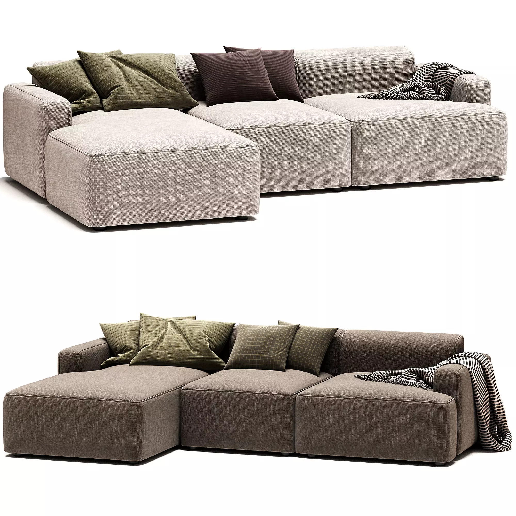 Sofa Rinconera De Pana Melva 3D model_0