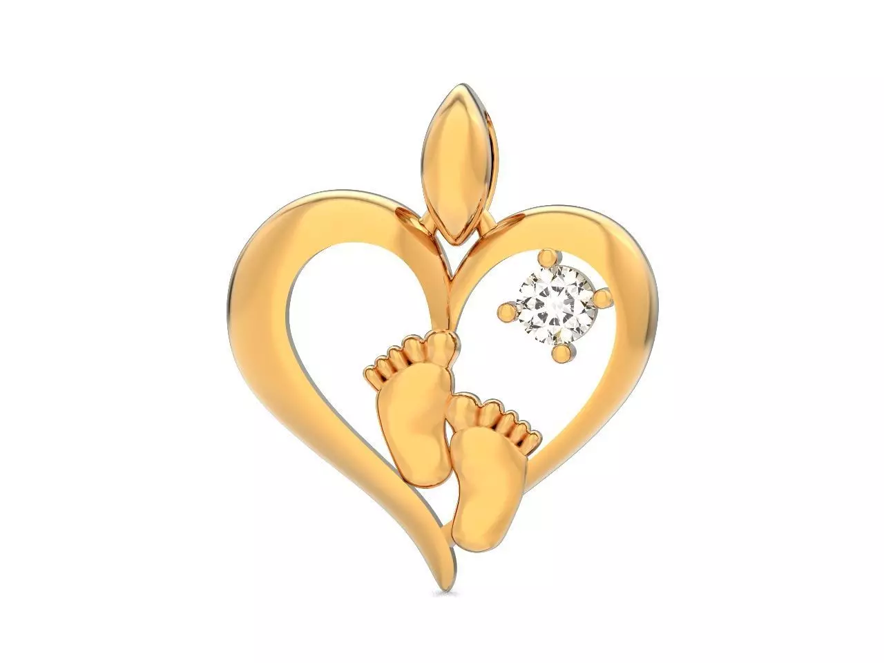 Heart pendant baby heels for pregnant mother 1225 3D print model