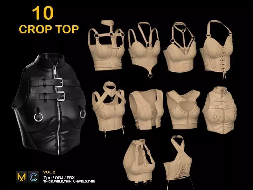 10 CROP TOP Low-poly 3D model_0
