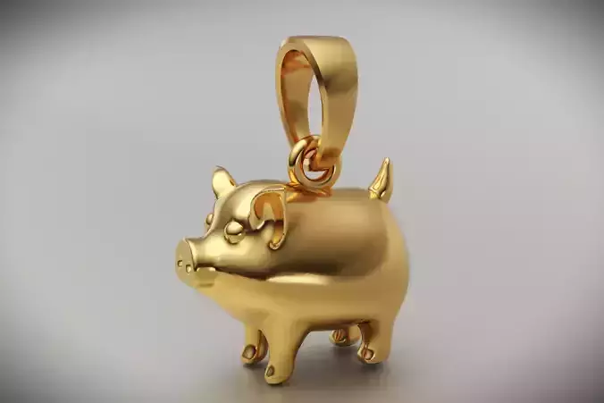 cute piglet charm pendant baby pig