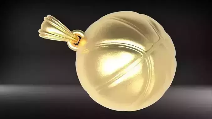 Solid Basketball pendant with bail