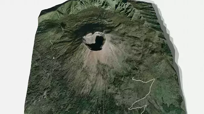 Mountain landscape Voclano Vesuvius Naples 3D model