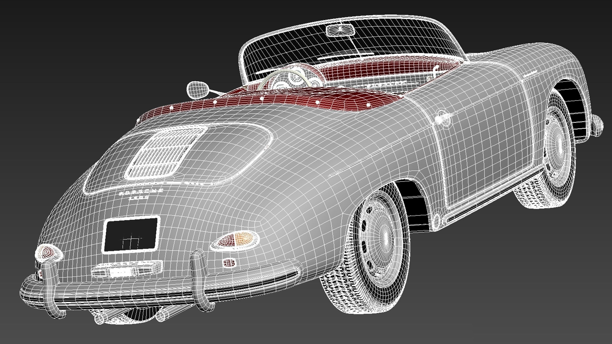 Porsche 356A Speedster 1955 3D model_18