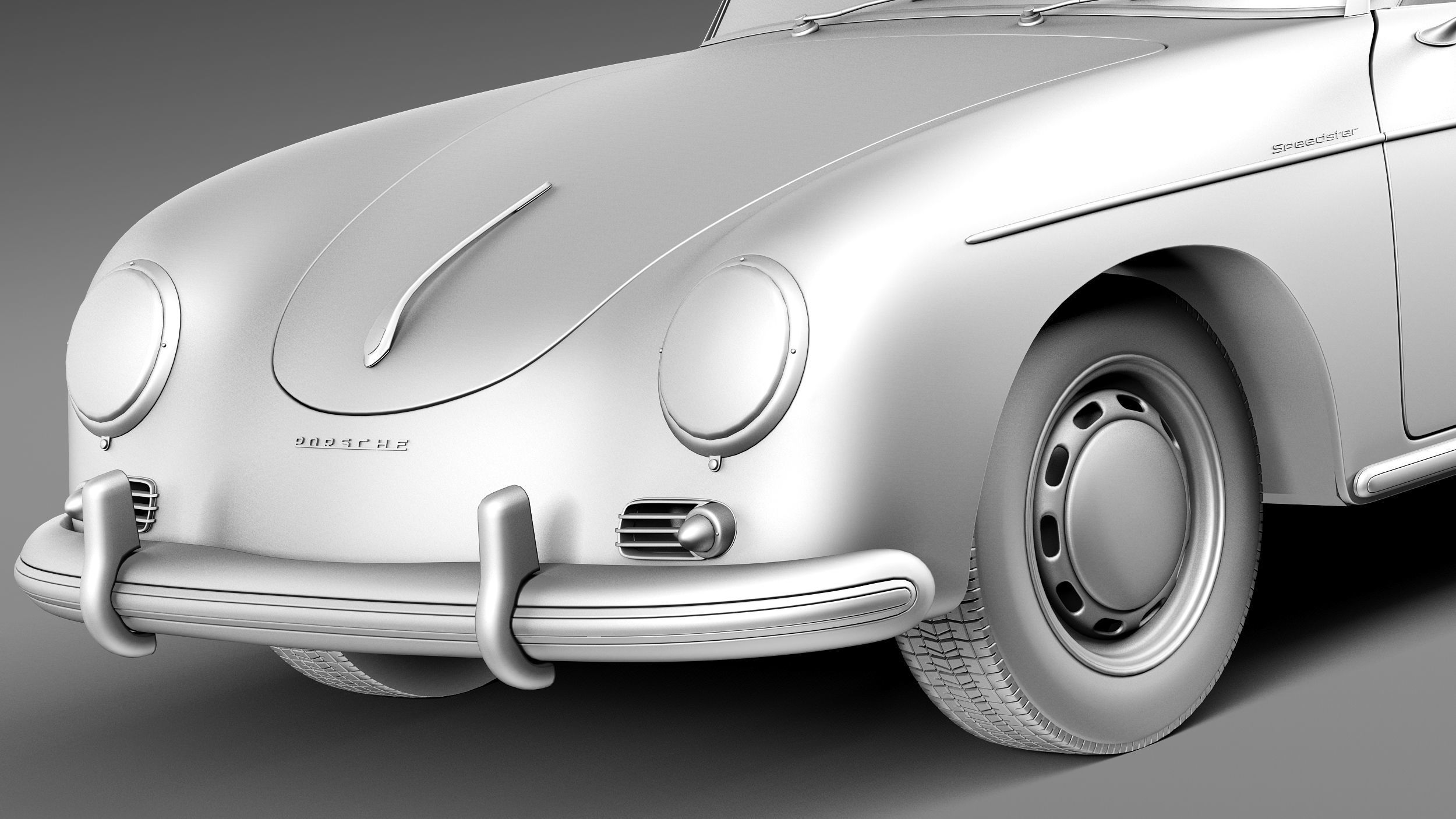 Porsche 356A Speedster 1955 3D model_10