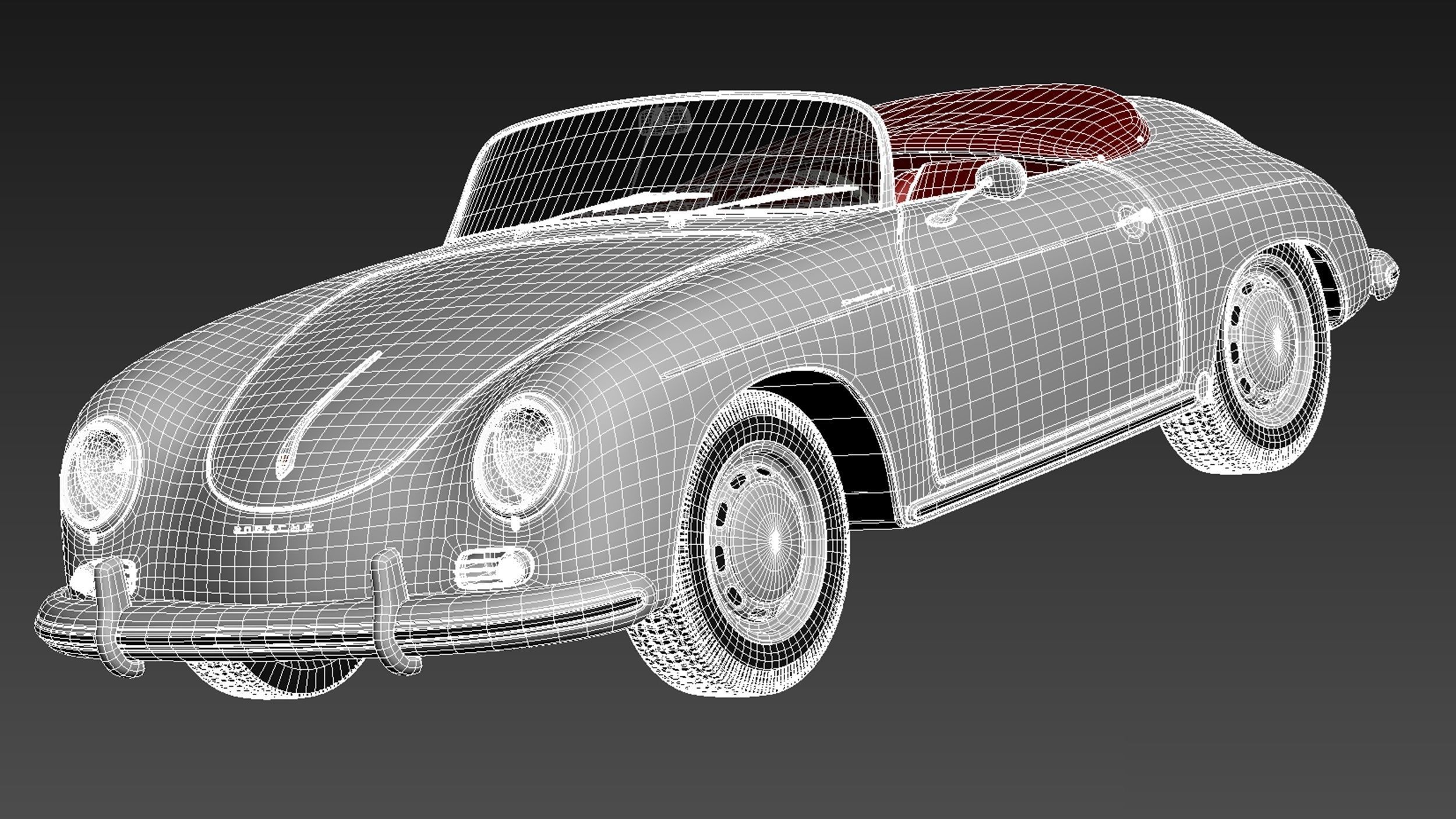 Porsche 356A Speedster 1955 3D model_17