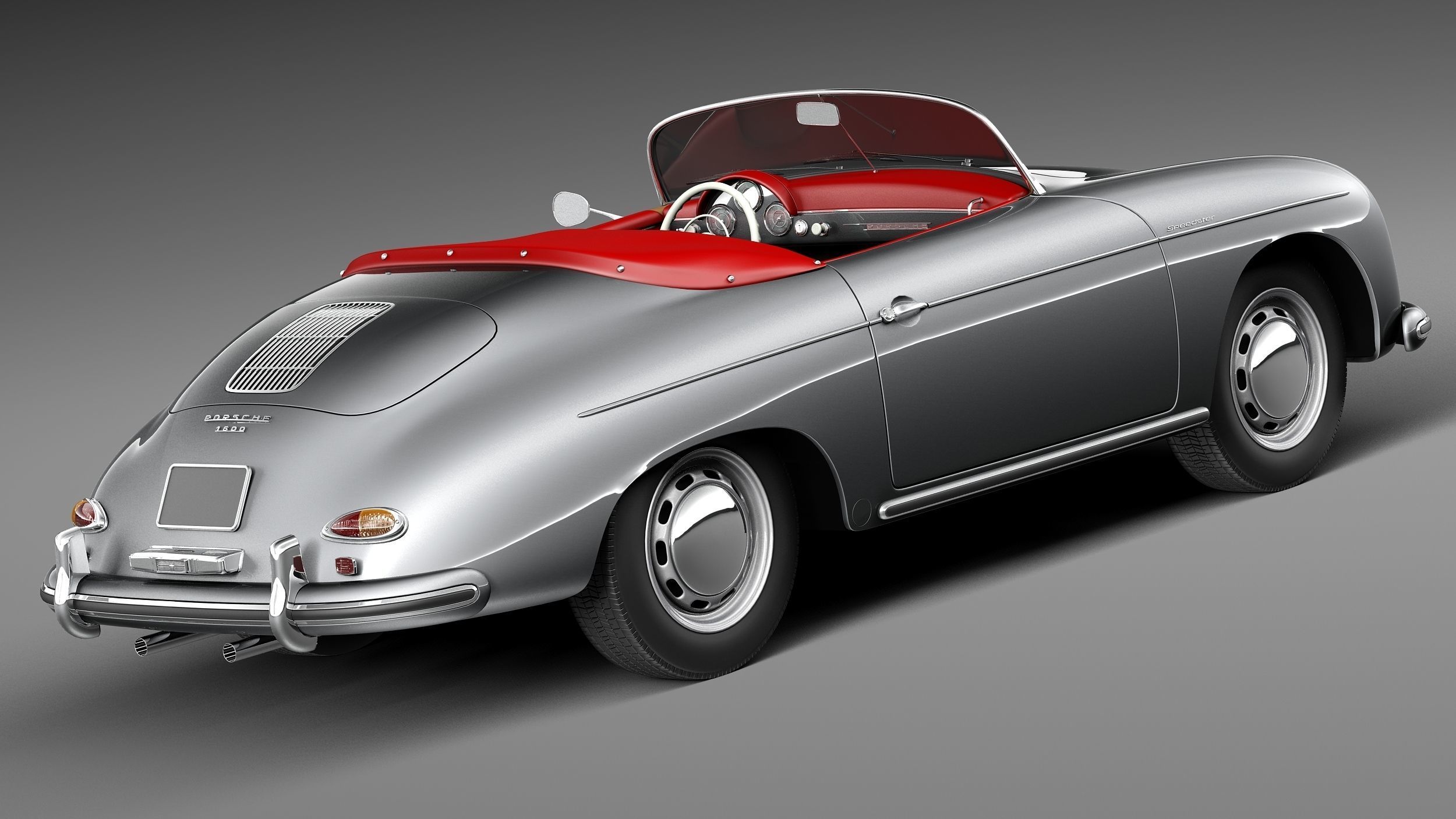Porsche 356A Speedster 1955 3D model_4