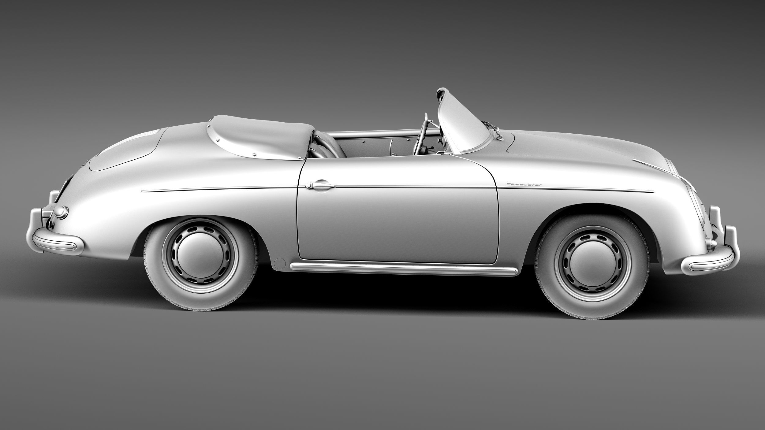 Porsche 356A Speedster 1955 3D model_14