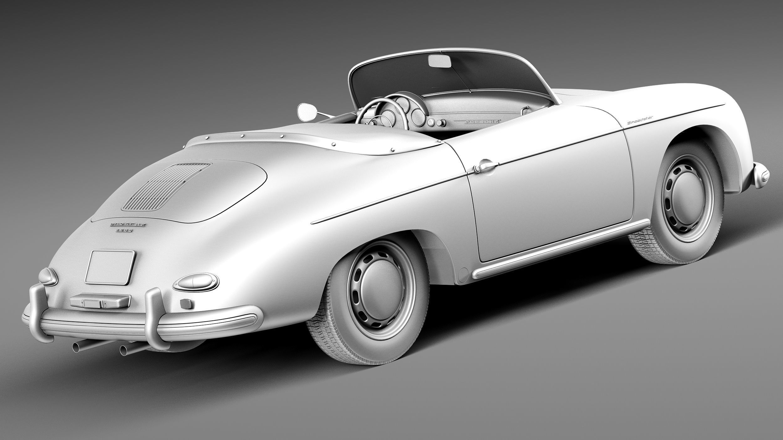 Porsche 356A Speedster 1955 3D model_12