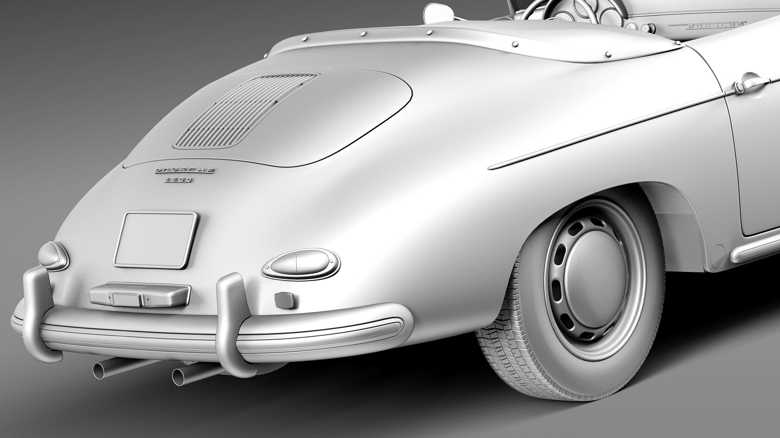 Porsche 356A Speedster 1955 3D model_11