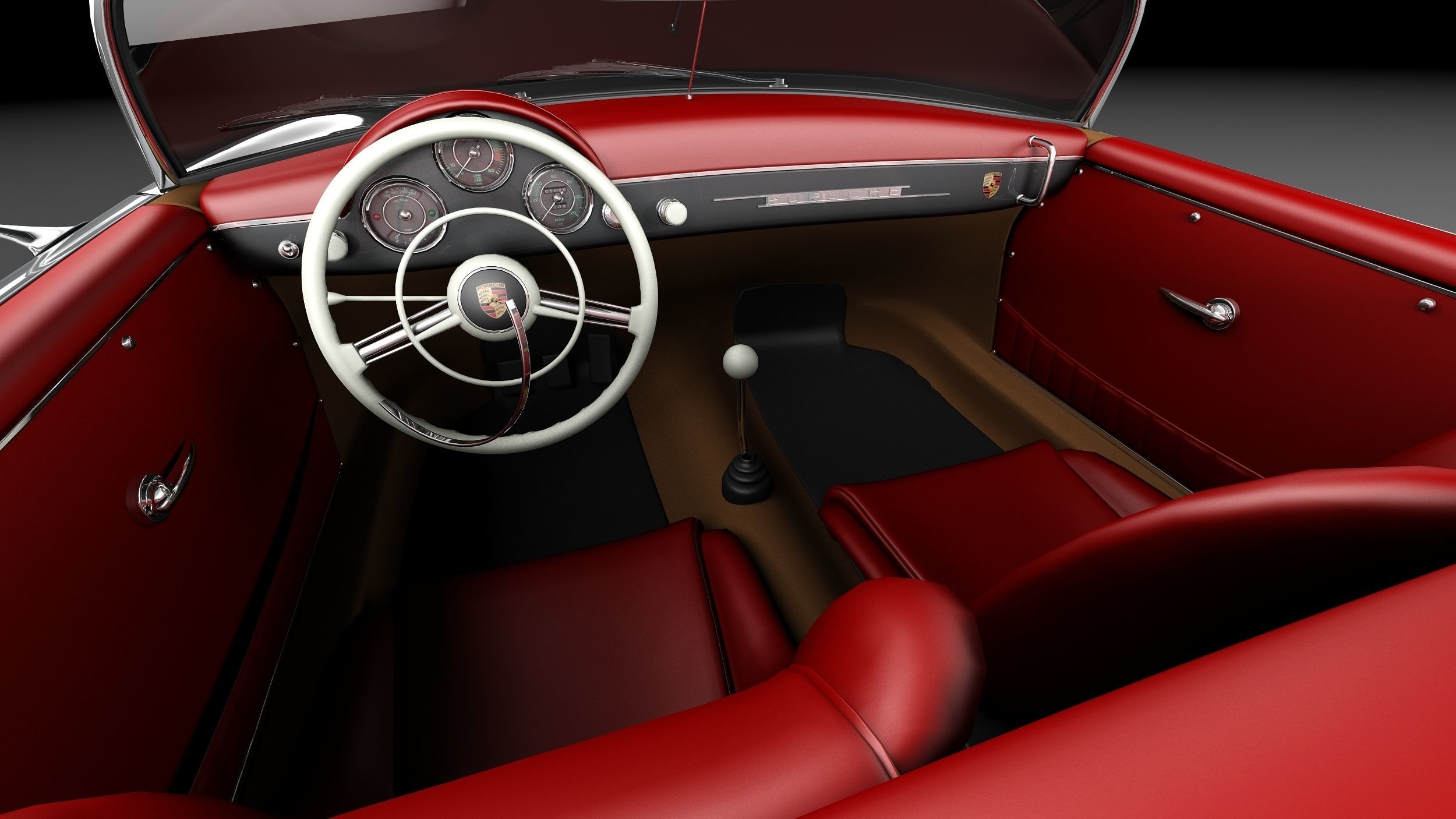 Porsche 356A Speedster 1955 3D model_16