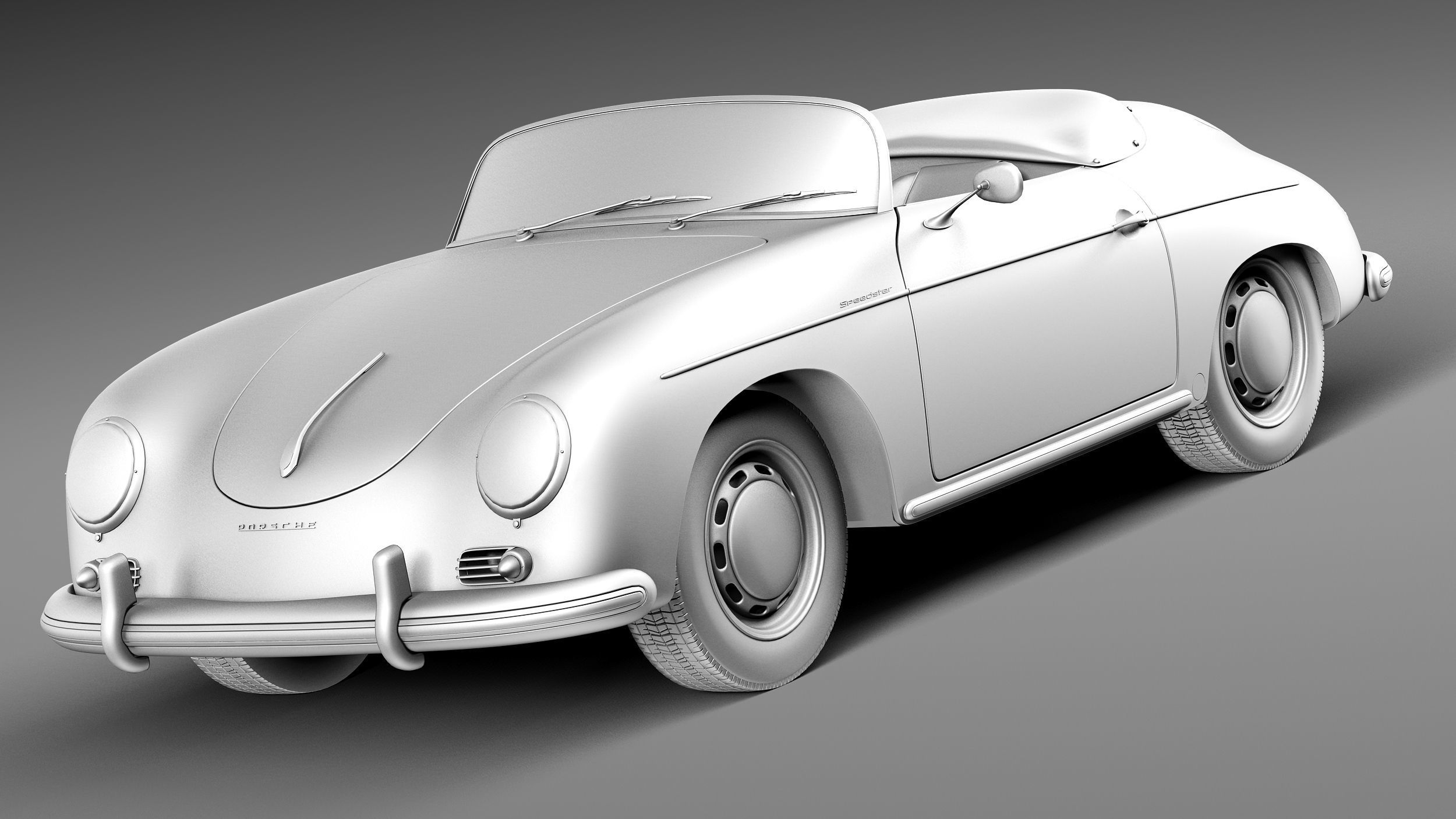 Porsche 356A Speedster 1955 3D model_8