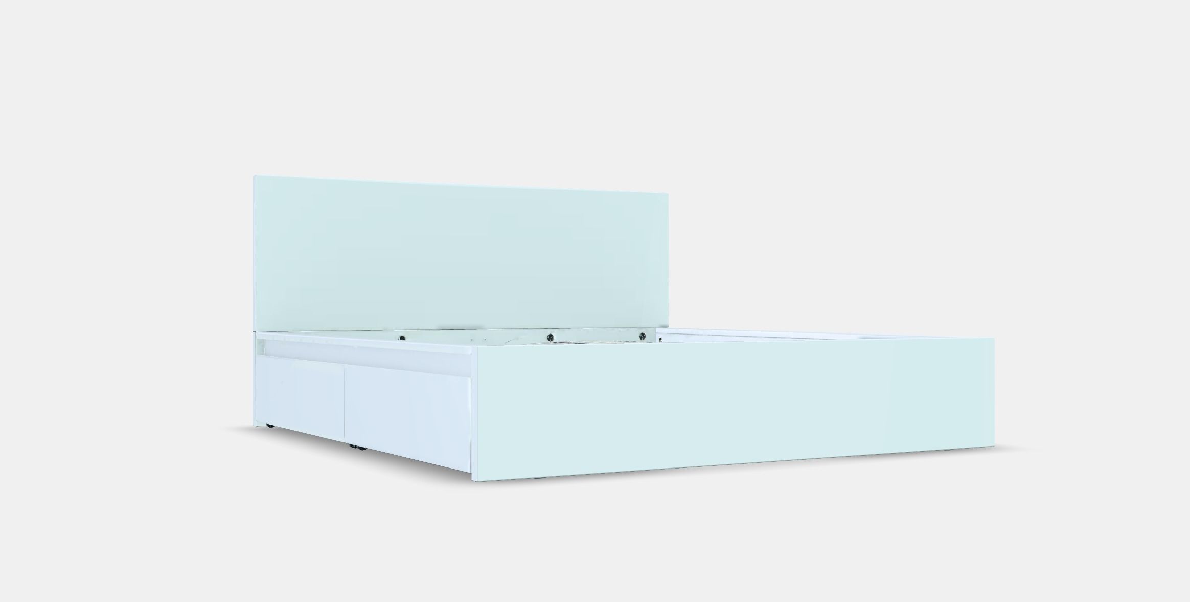 MALM high bed frame with 4 drawers Low-poly 3D model_9