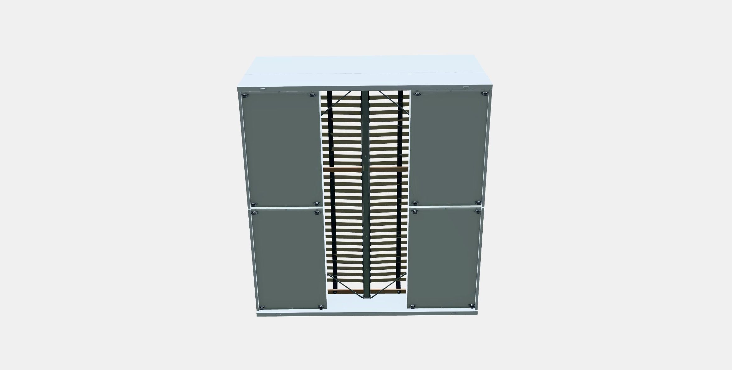 MALM high bed frame with 4 drawers Low-poly 3D model_6