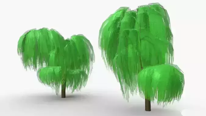 Weeping tree green color 3 3D model