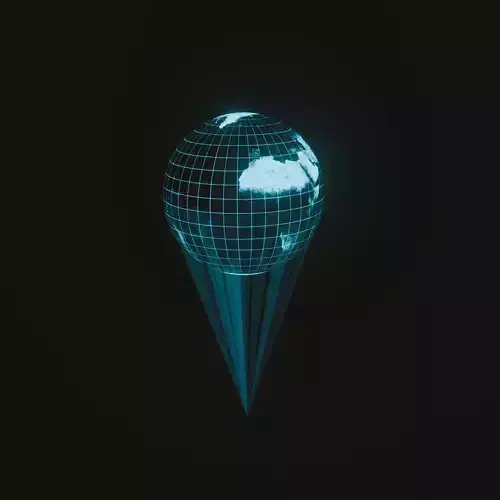 Earth globe hologram Free low-poly 3D model