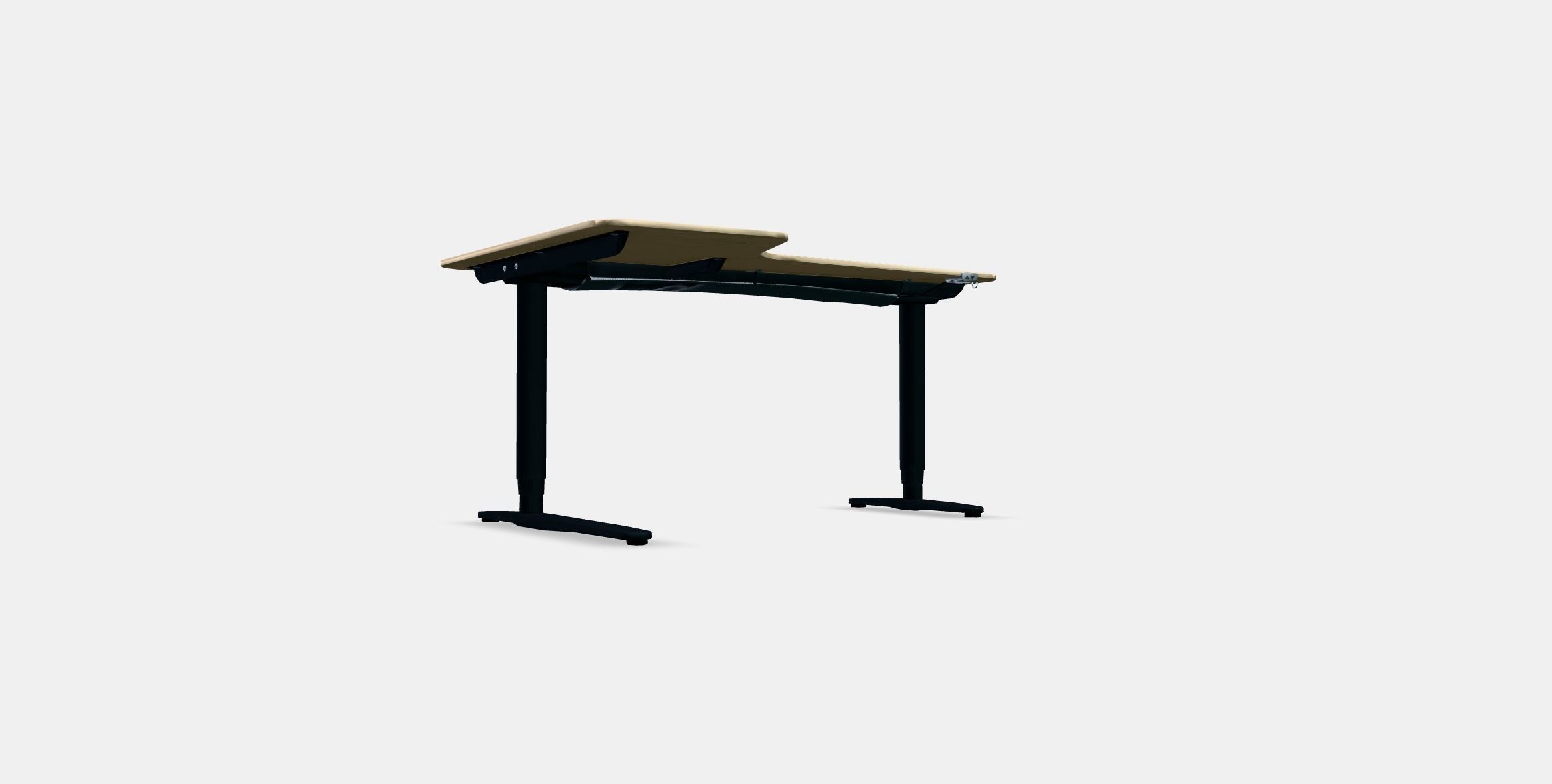BEKANT corner desk left sitting--standing Low-poly 3D model_3