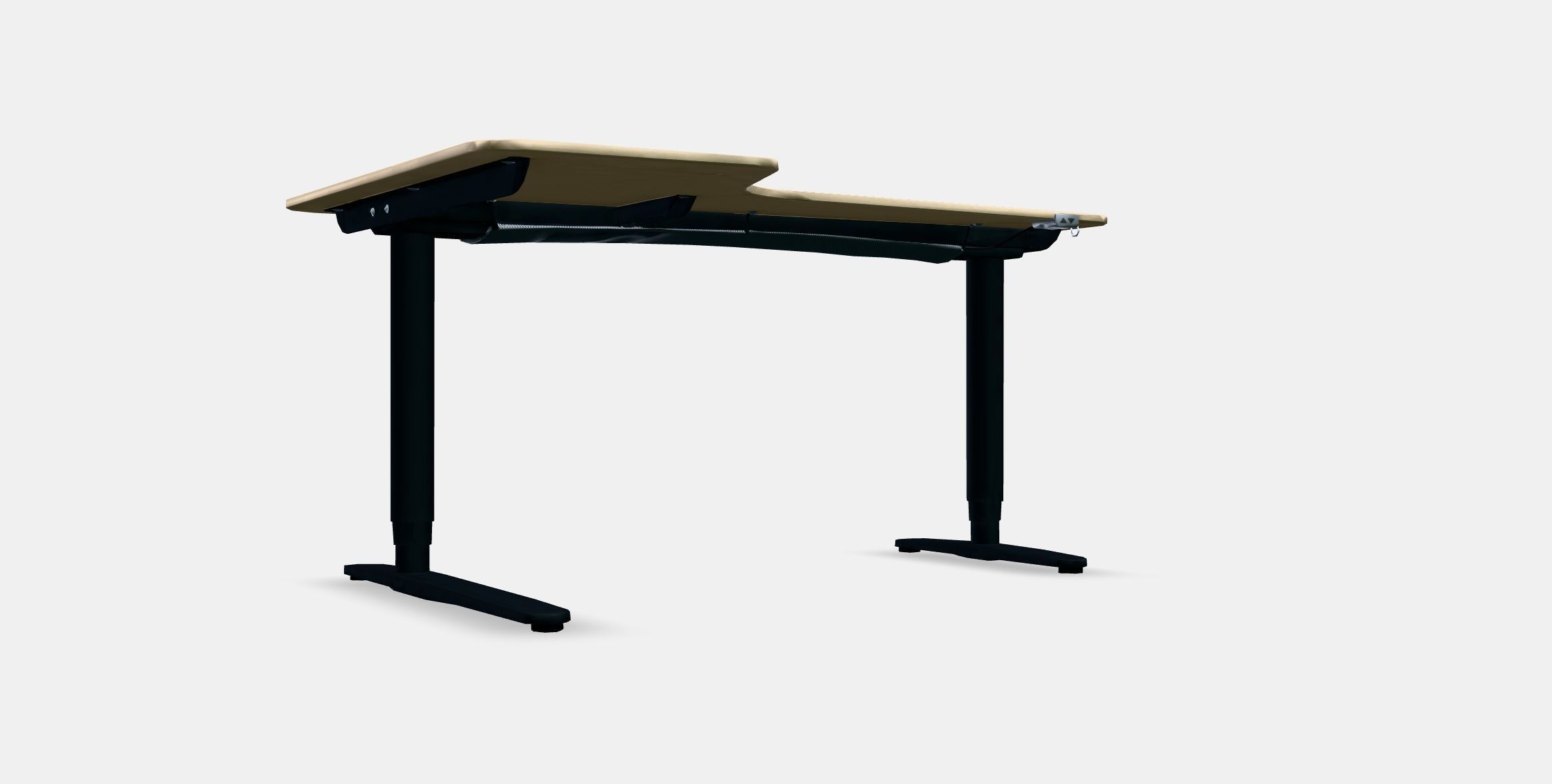 BEKANT corner desk left sitting--standing Low-poly 3D model_9