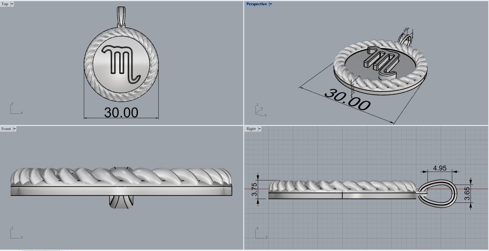 Zodiac sign Scorpio model 857 3D print model_3