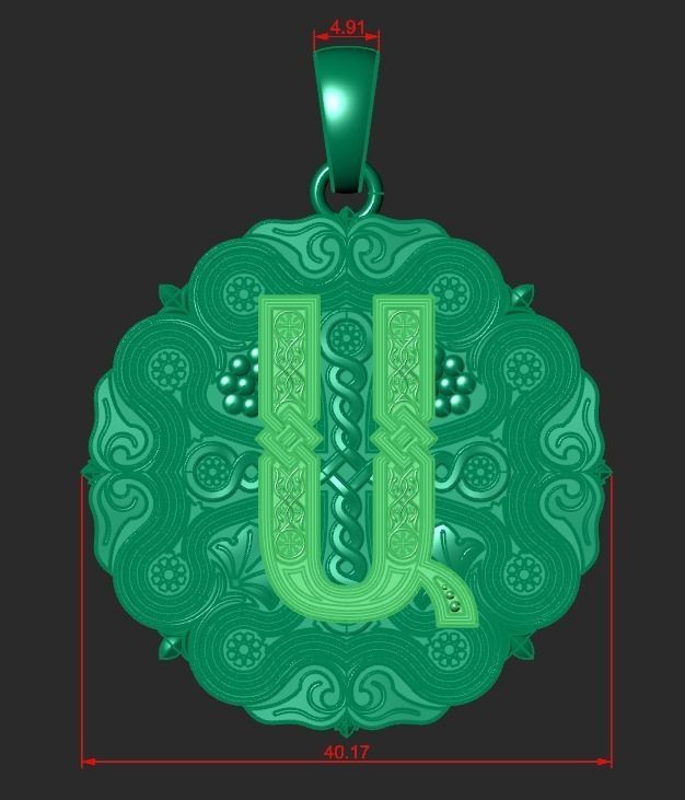 PENDANT WITH THE ARMENIAN LETTER 1 Printable Model 3D print model_1